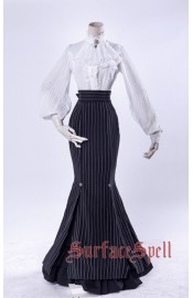 Surface Spell Gothic Lorelei Fish Tail Striped Long Skirt